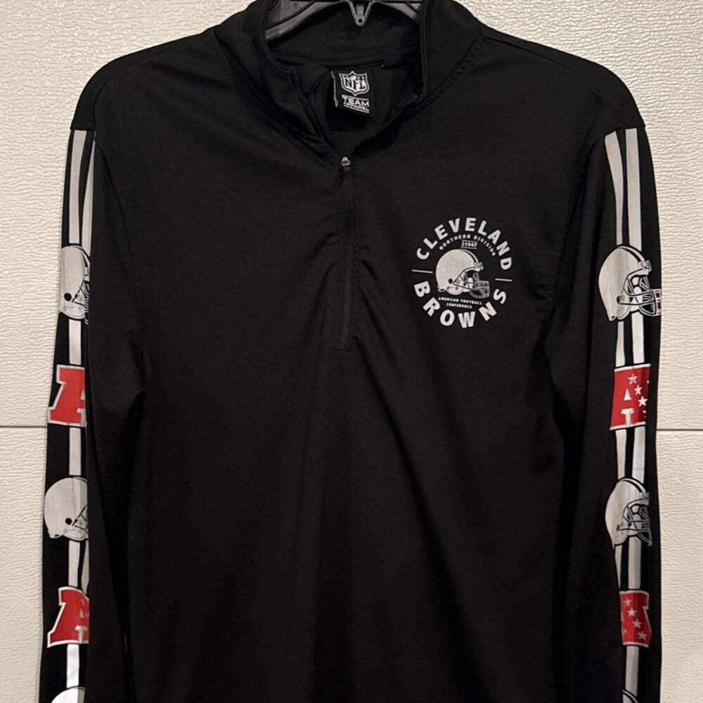 Cleveland Browns Men's Long Sleeve Pullover Quarterzip 1/4 Zip Shirt NFL Small